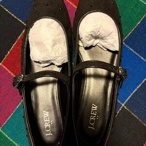 J Crew Black  Mary Jane Flats  size 10